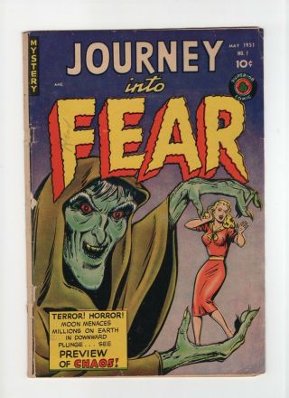 Journey Into Fear 1 Vintage Superior Comic Canadian Horror Gga Headlights 10c