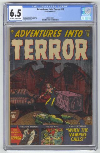 Adventures Into Terror 10 Cgc 6.  5 Vintage Marvel Atlas Comic Prehero Horror 10c