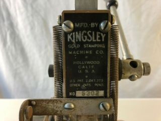 Vintage Kingsley Gold Stamping Machine Co.  Hot Foil Stamping No.  5302 5