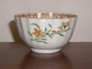 A Fine Quality Chinese Famille Rose Porcelain Fluted Tea Bowl,  18th C. ,  A.  F.