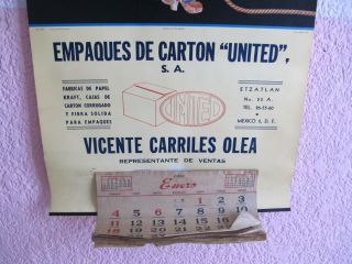 VINTAGE MEXICAN WALL CALENDAR PIN UP MARILYN MONROE 1953 MADE IN MEXICO RARE 2