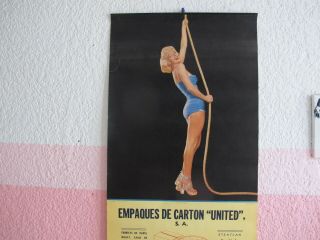 VINTAGE MEXICAN WALL CALENDAR PIN UP MARILYN MONROE 1953 MADE IN MEXICO RARE 5