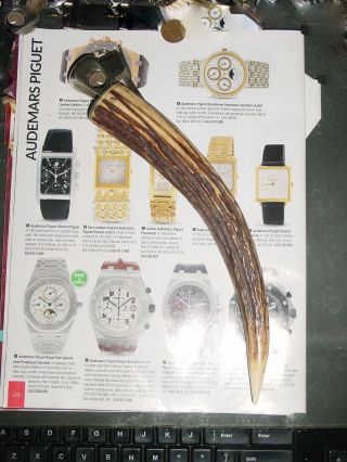 Antique Hermes Paris 10 Inch Horn Bone Cigar Cutter