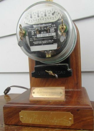 OPERATING ELECTRIC WATT HOUR METER LAMP ANTIQUE VINTAGE 1920S DELUXE MODEL 3