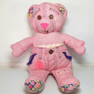Doodle Bear Plush Soft Toy Doll Teddy Pink Tyco Vintage 1994 1990s
