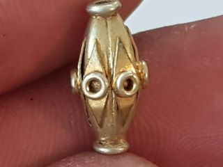 Extremely Rare Ancient Gold Plated Bead Fantastic Detail.  1,  2 Gr.  10 Mm