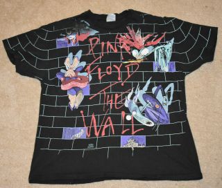 Rare Vintage Pink Floyd The Wall Graphic T - Shirt All Over Print - Xl Extra Large