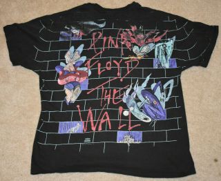 RARE VINTAGE PINK FLOYD THE WALL GRAPHIC T - SHIRT All Over Print - XL Extra Large 7