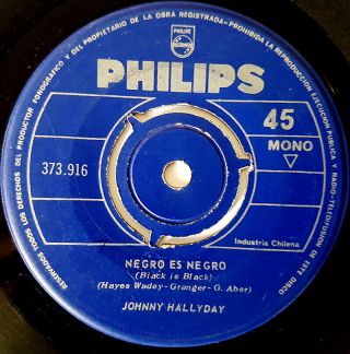 JOHNNY HALLYDAY Negro es Negro / Cuando un Hombre Ama 7 
