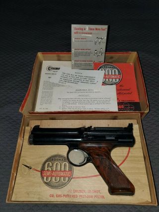 Crosman 600 Co2 Semi - Automatic Pellet Pistol,  1950 - 60’s Vintage