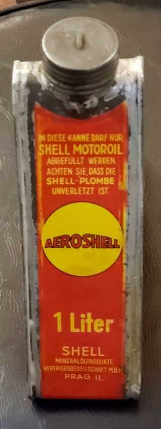 Aeroshell oil can 1920 ' s triangle rare shell 5