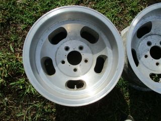 15 x 8.  5 US Indy Slotted Mag wheels old school 5x4.  75 Slot Vintage Chevy 5 lug 2
