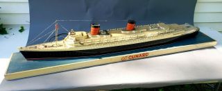 Vintage Cunard Ocean Liner Queen Elizabeth Ship Model Advertising Lights Up 54 "