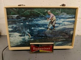 Rare Vintage Budweiser Beer Lighted Beer Bar Sign 2