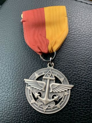 Vintage Boy Scouts Of America Bsa Sterling Silver Explorer Medal Badge Type 1