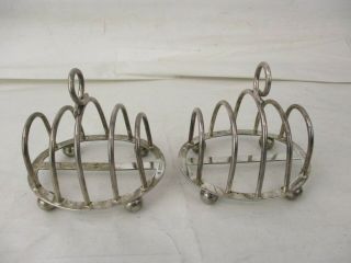 Vintage J.  Sherwood & Sons Silver Hallmarked Toast Racks x 2 2