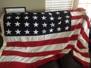 Vintage Valley Forge 48 Star Cotton American Flag W/ Stitched Stars