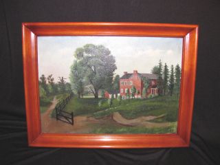 Antique American Oil On Canvas Painting Circa 1870 2