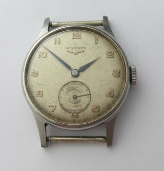 LONGINES 12.  68 STEEL CASE 33mm VINTAGE circa 1940s 2