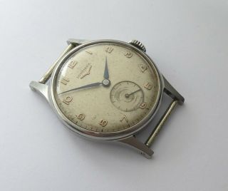 LONGINES 12.  68 STEEL CASE 33mm VINTAGE circa 1940s 4