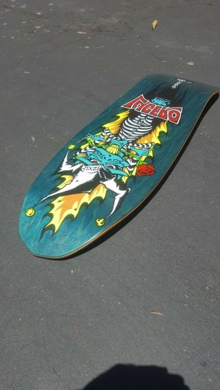 Vintage 1989 John Lucero Black Label 12XU Rare Skateboard Deck Teal Stain NOS 3