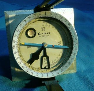 Vintage Lietz Surveying Compass No.  8022 - 05 Leather Case