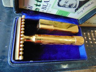 Vintage Gillette Shaving Safety Razor - - Gold Color 2