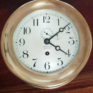 Chelsea Clock Serial 67278 Circa 1911 6 " Silvered Dial Hardy Co Seattle,  Wa