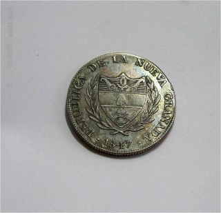 1847 Colombia 8 Reales Bogota Republic Of Granada Rare Xf,  Au