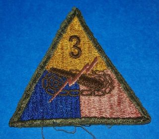 Cut - Edge Satin Ww2 3rd Armored Division Patch Off Uniform