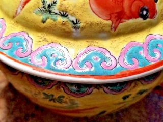 Antique Chinese Vibrant Koi Fish Bowl With Lid Da Qing Daoguang Nian Zhi 4