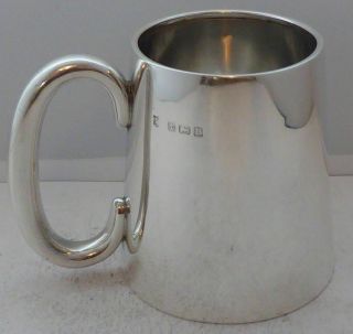 Birmingham 1926 Hallmarked Solid Silver Christening Mug Tankard