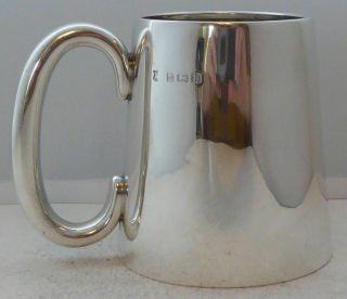 Birmingham 1926 Hallmarked Solid Silver Christening Mug Tankard 2