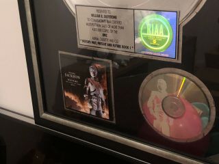 Rare Michael Jackson History RIAA 4M Copies Platinum award 2