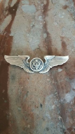 Ww2 Sterling Army Air Corp Enlisted Crew Wings 3 " Clutch Back.  2