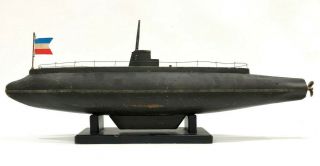 Large Antique Pond Boat Wwi Us Navy S - 1 Submarine Model Wood Electric Motor E90