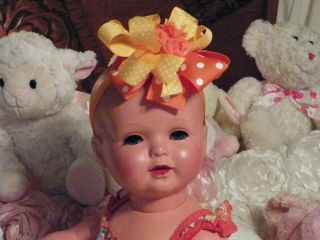 Turtle Mark Celluloid Life Size Baby Doll 23 " German Glass Eyes Adorable Baby