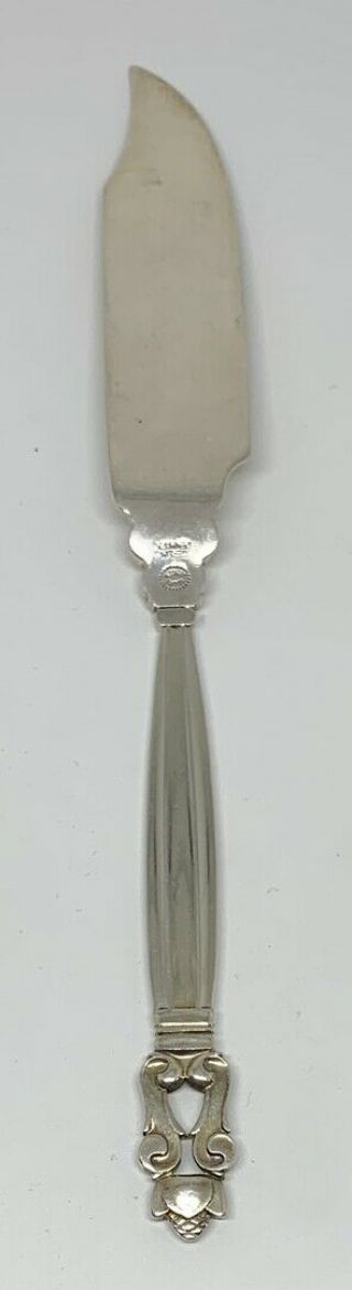 Georg Jensen Denmark Acorn Sterling Silver Fish Knife 8 1/4 