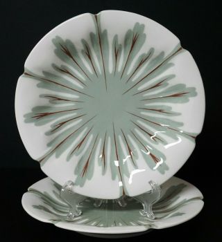 Rare Meissen Porcelain Hentschel Art Nouveau Crocus Two Dessert Plate Plates A