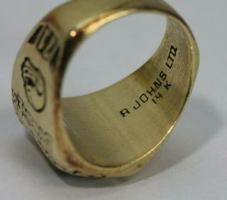 Vintage Large 14K YELLOW GOLD Class Ring: 28.  6 Grams SCRAP,  Size 12.  5 3