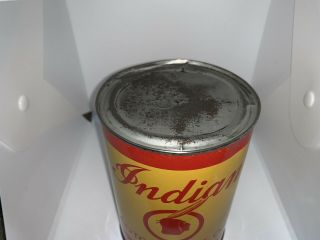 RARE 40s VINTAGE INDIAN MOTORCYCLE OIL CAN SAE 50 GREAT GRAPHICS 10