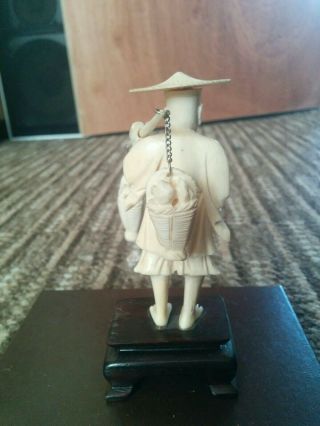 Antique Hand Carved Chinese Bone Figure,  approx 5 