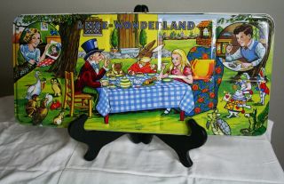 Vintage Alice In Wonderland Large Tin No Paint Made In England Page Of London