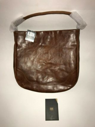 Frye Women ' s Melissa Cognac Antique Pull Up Leather Hobo 388$ Value 4