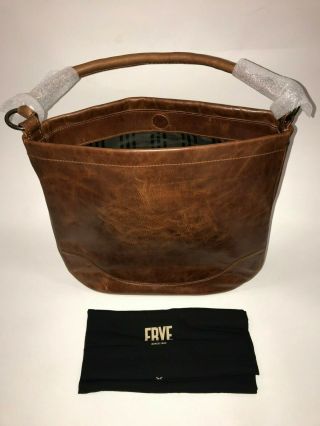 Frye Women ' s Melissa Cognac Antique Pull Up Leather Hobo 388$ Value 7