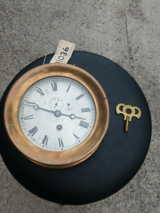 1900 - 1909 Chelsea Ship Clock,  Runs Good