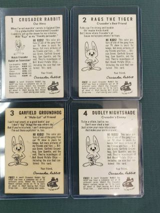 Vintage Crusader Rabbit Carton Cards 1962 3