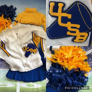 Vintage 6pc Ucsb Real Cheerleading Uniform Letterman Sweater Adults