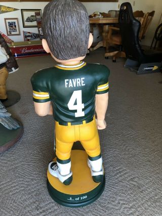 RARE Brett Favre Green Bay Packers 3 foot Bobblehead - Legends of The Field 5/100 3