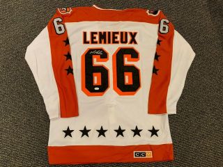 Mario Lemieux All Star Penguins Signed Jersey Jsa Ccm Vintage 54 Canada